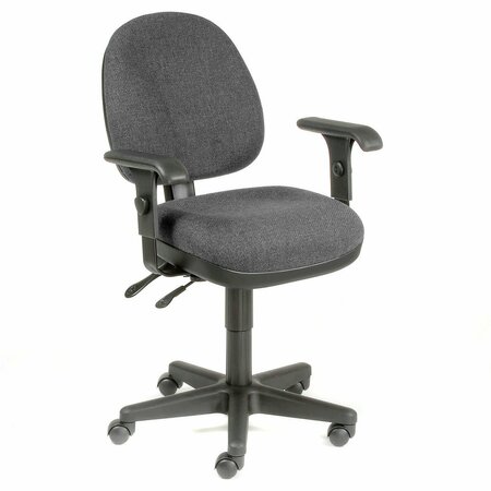 INTERION BY GLOBAL INDUSTRIAL Interion Task Chair With 17-1/2inH Back & Adjustable Arms, Fabric, Black 594138BK